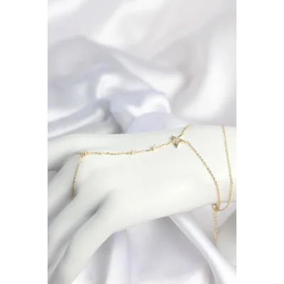 BUĞZ Gold Renk Yıldız Model Pirinç Kadın Şahmeran