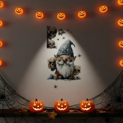 BUĞZ Gotik Cüce ve Kafatası Halloween Duvar Sticker Seti