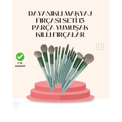 BUĞZ Göz Farı Allık Fondöten İçin Uygun 13lü Makyaj Fırçası Seti Kompakt Tasarım