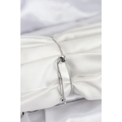 BUĞZ Göz Model Zirkon Taşlı Gümüş Renk Asansörlü Su Yolu Bileklik - Lisinya