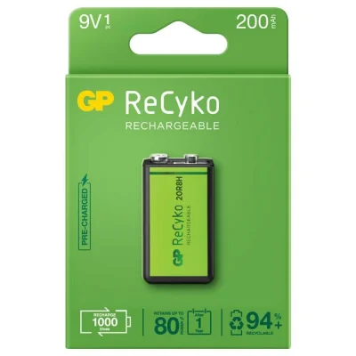 BUĞZ GP ReCyko 9V 200mAh Şarj Edilebilir Pil