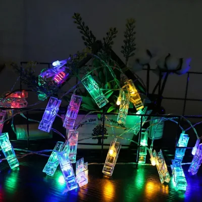 BUĞZ Greyder Gd972 Şerit Pilli Aydınlatma 2 Metre 10 Adet Rgb Mandal Led