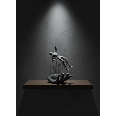 BUĞZ Gri El İnsan Figürü Minimal ve Anlamlı Dekoratif Biblo Modern Ev Dekorasyonu