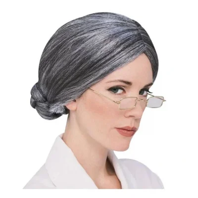 BUĞZ Gri Yaşlı Peruğu çocuk yetişkin uyumlu