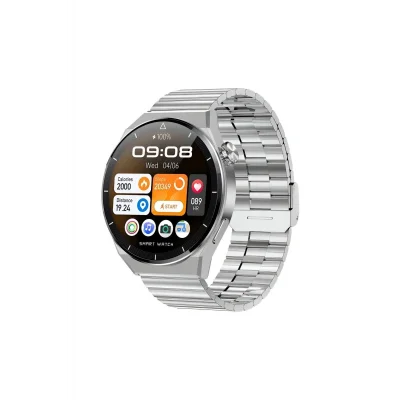  GT3 Max Elegant Smart Watch GT3 Max Elegant Erkek Akıllı Saat Deri-Metal-Silikon 3 Kordonlu