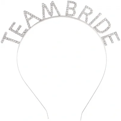 BUĞZ Gümüş Kaplama Kristal Taşlı Team Bride Taç