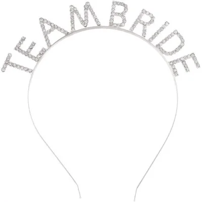  Gümüş Kaplama Kristal Taşlı Team Bride Taç