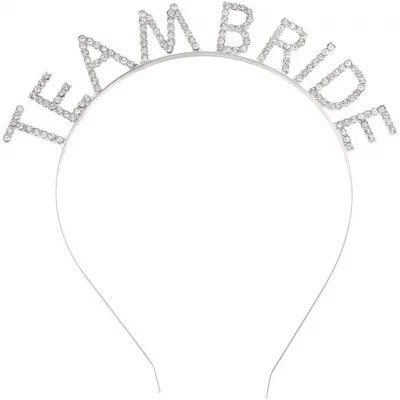  Gümüş Kaplama Kristal Taşlı Team Bride Taç 16x17 cm