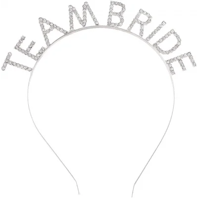 BUĞZ Gümüş Kaplama Kristal Taşlı Team Bride Taç 16x17 Cm