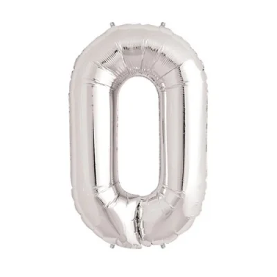  Gümüş Rengi Folyo Rakam Balon 1 Metre
