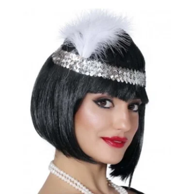  Gümüş Renk Çarliston Saç Bandı