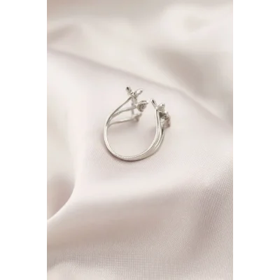 BUĞZ Gümüş Renk Metal Kelebek Model Kadın Yüzük - Lisinya