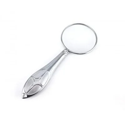 BUĞZ Gümüş Renkli 45mm Cam Lens, Zarif Tasarımlı Metal Büyüteçmg181558