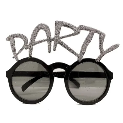  Gümüş Simli Party Yazılı Parti Gözlüğü Show