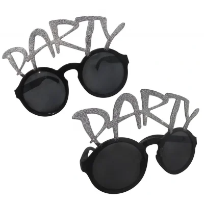 BUĞZ Gümüş Simli Party Yazılı Parti Gözlüğü Show