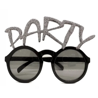 BUĞZ Gümüş Simli Party Yazılı Parti Gözlüğü Show 15x7 Cm