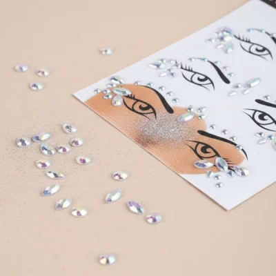 BUĞZ Gümüş Taşlı Makyaj Yüz Süsü