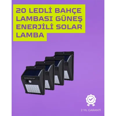  Güneş Enerjili Akıllı Duvar Lambası | PIR Sensörlü, Otomatik Aydınlatma, Dış Mekan İçin