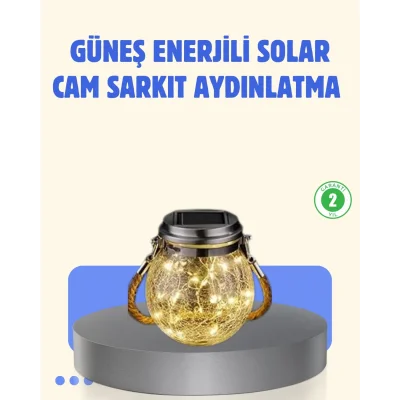 BUĞZ Güneş Enerjili Cam Sarkıt Bahçe Balkon Teras Aydınlatma 30 LED