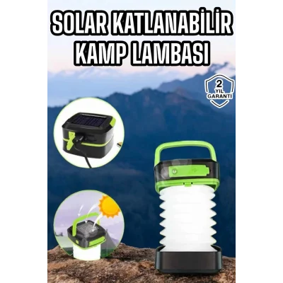  Güneş Enerjili Led Lamba Kamp Lambası Katlanabilir Lamba USB Şarjlı