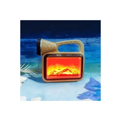 BUĞZ Güneş Enerjili ŞÖMİNELİ Çok Fonksiyonlu Çift Işık Kaynağı USB Şarjlı SOLAR EL FENERİ ( BUĞZ )