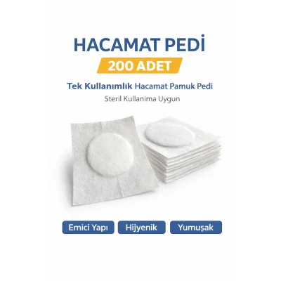 BUĞZ Hacamat Pedi 200 Adet – Tek Kullanımlık Hacamat Pamuk Pedi Steril Kullanıma Uygun