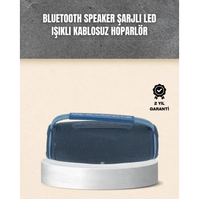 BUĞZ Hafif ve Dayanıklı Renkli Işıklı Taşınabilir Müzik Hoparlörü