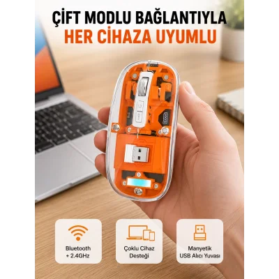 BUĞZ Hafif ve Taşınabilir Fare – 43 Gram, Otomatik Uyku Modlu Yeni Nesil