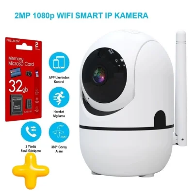 Hafıza Kartlı Wifi Akıllı Kamera Hareket Algılamalı Gece Görüşlü Bebek Kamera