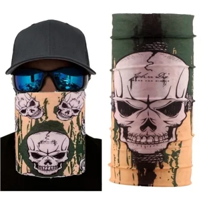  Haki Kuru Kafa Baskılı Buff Bandana 25x48 cm