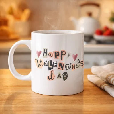 BUĞZ Happy Valentine’s Day Porselen Kupa – Model 1 Sevgililer Günü Hediyesi