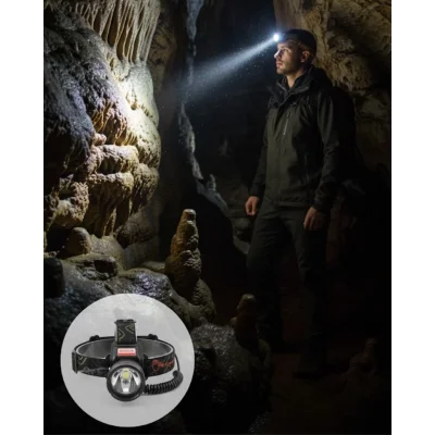 BUĞZ Hareket Sensörlü Şarj Edilebilir Kafa Lambası LCD Göstergeli