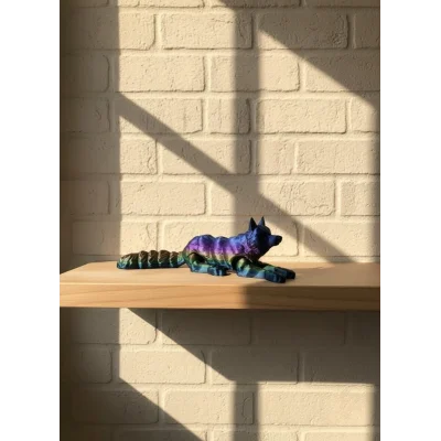 BUĞZ Hareketli Kurt Rainbow dekoratif esnek figür 10x24 cm