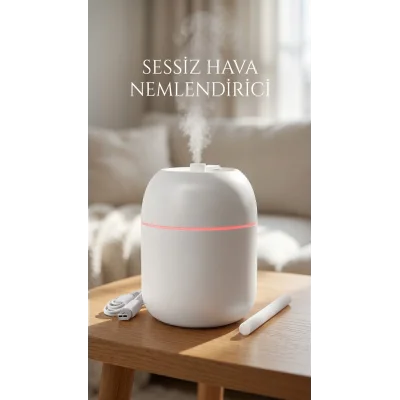 BUĞZ Hava Nemlendirici 220ml Buhar Makinesi, Çocuk Odası ve Ofis kullanımına uygun, Sessiz ve Hafif cihaz