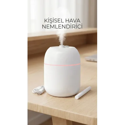 BUĞZ Hava Nemlendirici 220ml Buhar Makinesi, Ofis ve Ev Kullanımı İçin Uygun, Taşınabilir ve Sessiz Çalışma Özelliği
