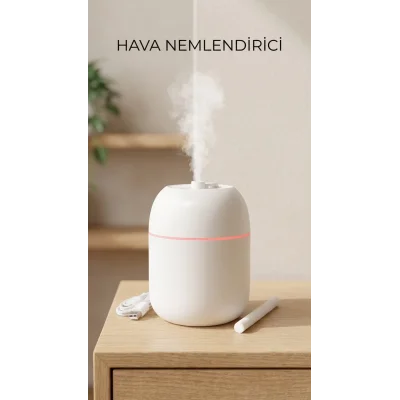 BUĞZ Hava Nemlendirici 220ml Buhar Makinesi, Ofis ve Yatak Odası Kullanımı