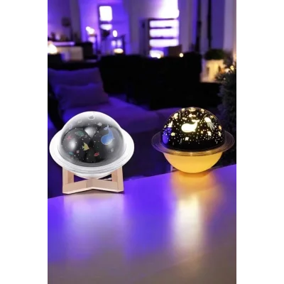  Hava Nemlendirici Masa ve Gece Lambası USB Projeksiyon Aromaterapi