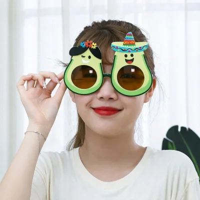 BUĞZ Hawaii Temalı Avokado Gözlük – Kostüm & Parti Gözlüğü