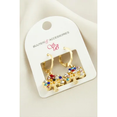  Hayat Ağacı Taşlı Küpe