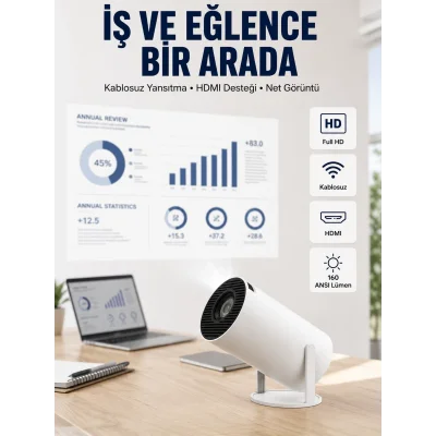 BUĞZ HDMI ve USB Girişli Uzun Ömürlü Ampullü Projeksiyon