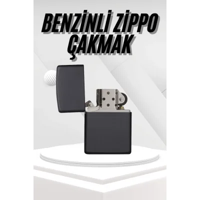 BUĞZ Hediyelik Zarif  Siyah Benzinli Çakmak