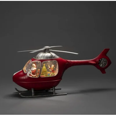 BUĞZ Helikopter Tasarımlı Işıklı Müzikli Kar Küresi Aalk1826