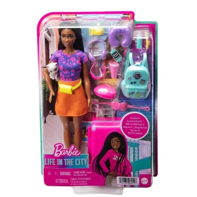  HGX55 Barbie Brooklyn Seyahatte Bebeği ve Aksesuarları