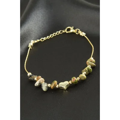 BUĞZ Hint Akik Kırık Doğaltaş Bileklik