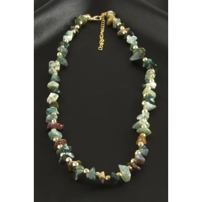 BUĞZ Hint Akik Kırık Doğaltaş Kolye