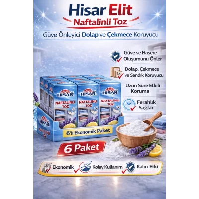 BUĞZ Hisar Elit Naftalinli Toz Güve Önleyici Dolap ve Çekmece Koruyucu 6 Adet