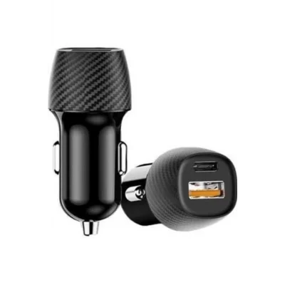  Hızlı Oto Şarj Cihazı 38W Çift Girişli HIzlı Şarj Oto Çakmaklık Type-C