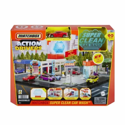  HNJ54 Matchbox Aksiyon Sürücüleri Süper Oto Yıkama Oyun Seti