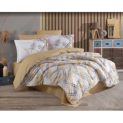  Hobby Çift Kişilik Ranforce Nevresim Takımı Irma Bej