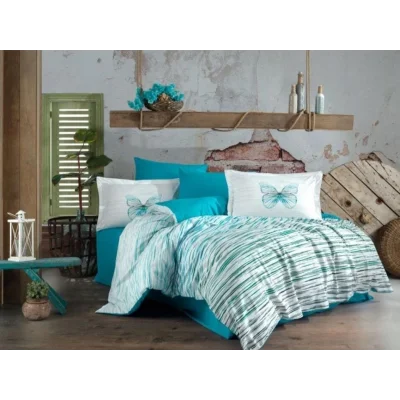 BUĞZ Hobby Kingsize Poplin Nevresim Eldora Turkuaz